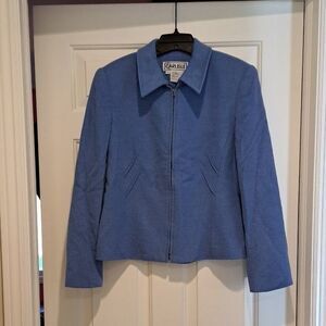 Carlisle Periwinkle/ Blue, Wool/Cashmere Vintage 80's Jacket Full Zip Size 8